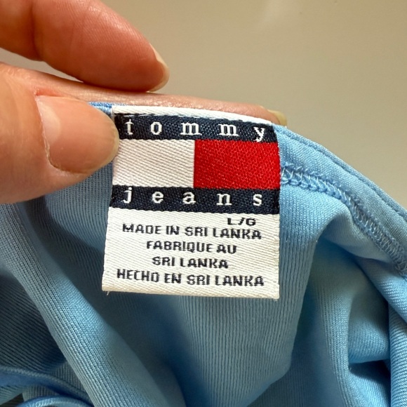 Y2K Tommy Hilfiger Hawaiian Spaghetti Strap Coastal Blue and Red Camisole Large - Picture 8 of 10